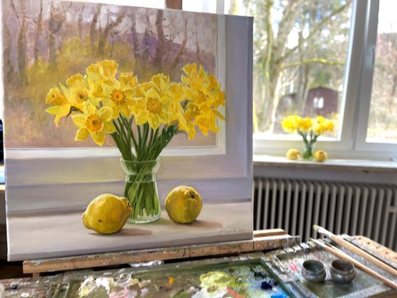 Still Life with Daffodils and Lemons