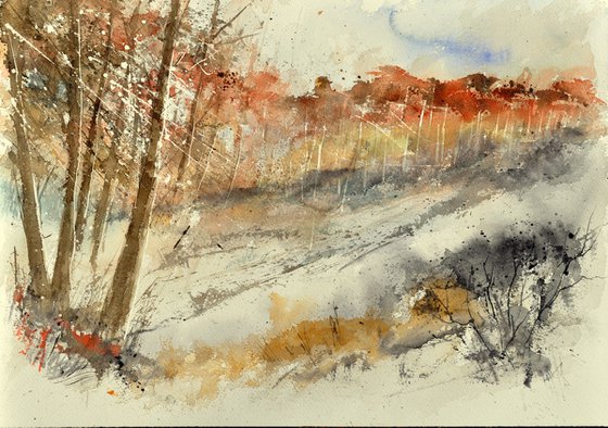 Autumn landscape   - watercolor - 2