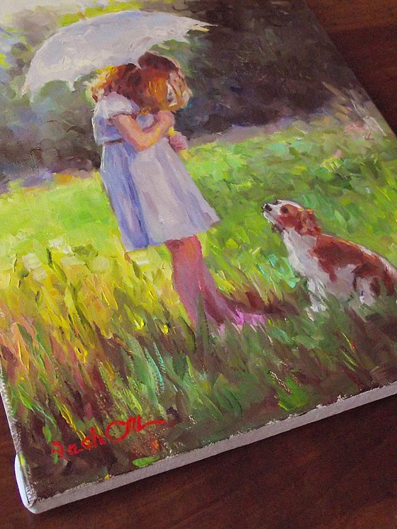 Girl and dog