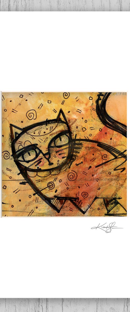 Funky Kitty 2 - Cat Painting by Kathy Morton Stanion by Kathy Morton Stanion