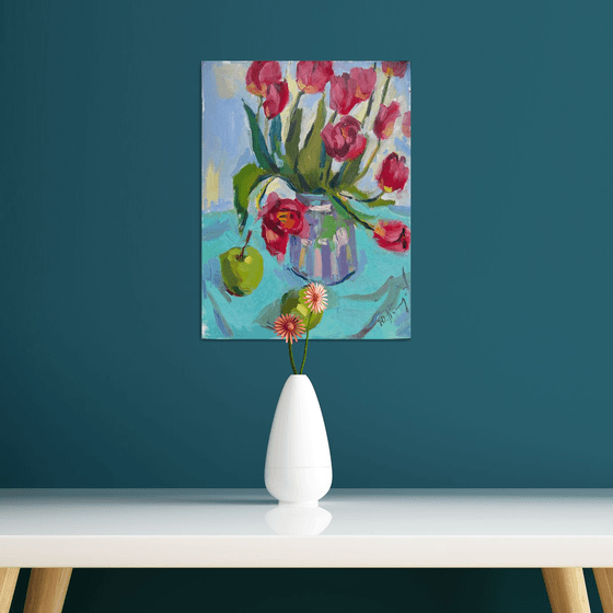 Still life with tulips