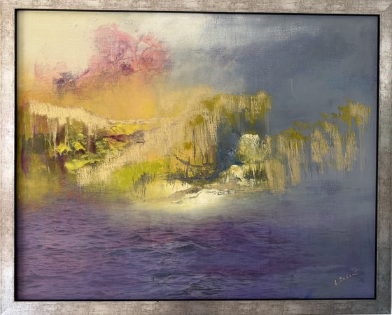 Golden light.Quiet water