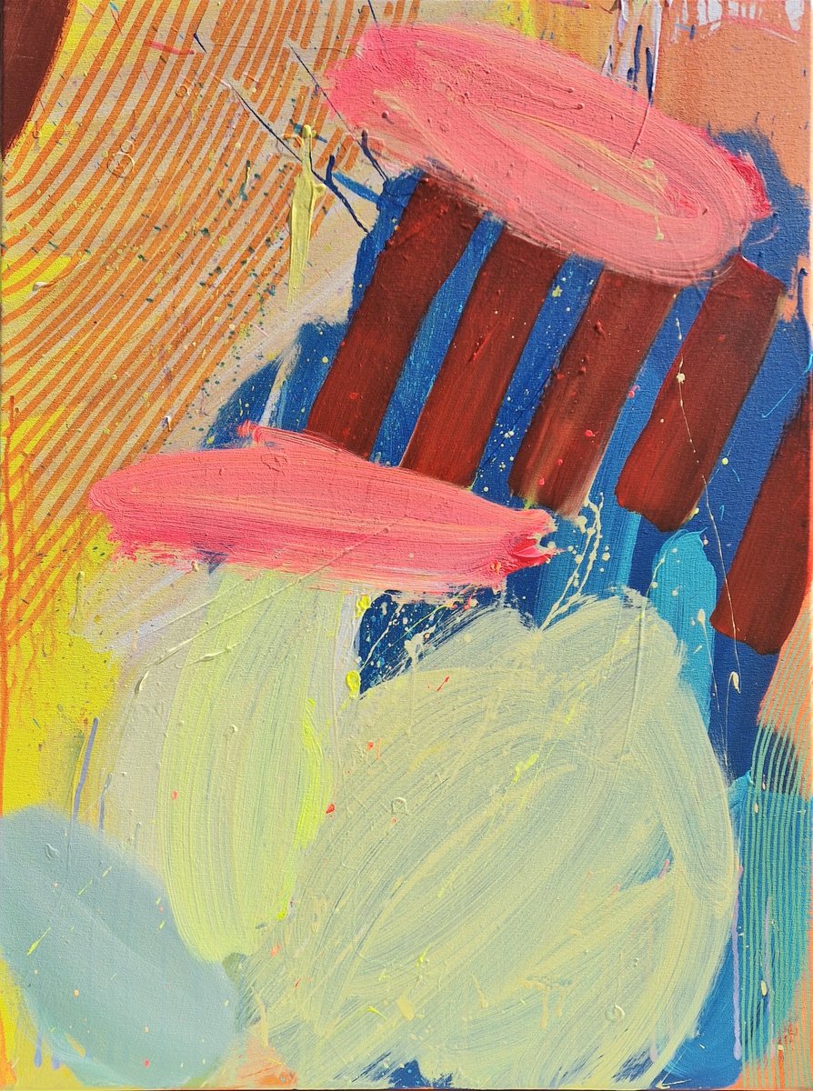 Abstract Acrylic Painting By Jessie Woodward, 30 X 39, 875, Original Artwork