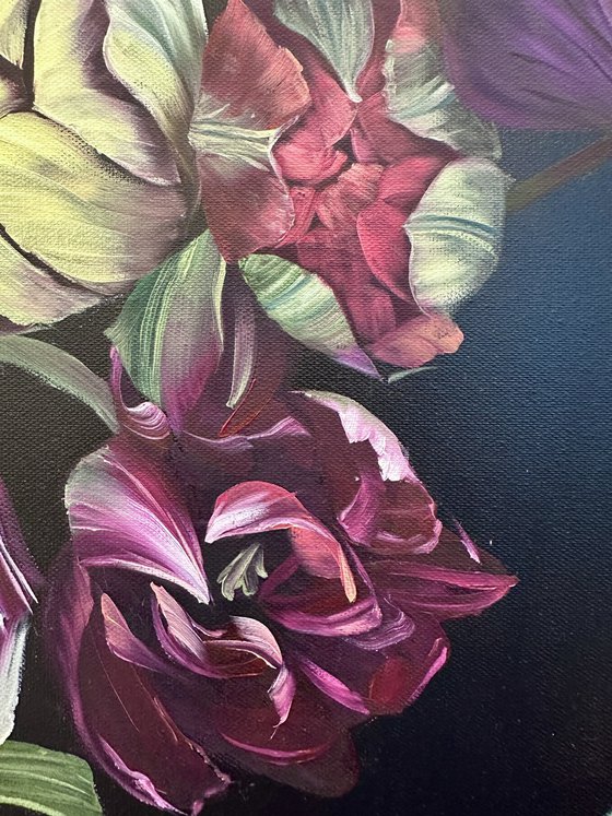 Scattered tulips