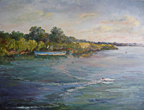 White boat by Liubov Ponomarova