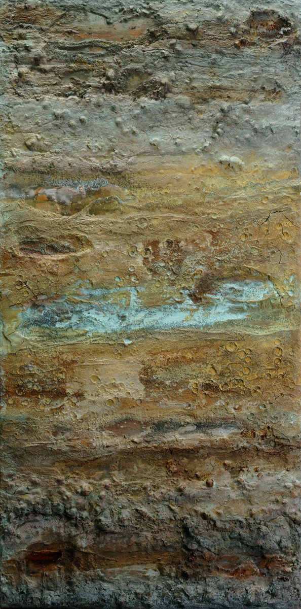 Abstract Painting By Martin Sieverding, 20 X 39", Untitled, Original Artwork