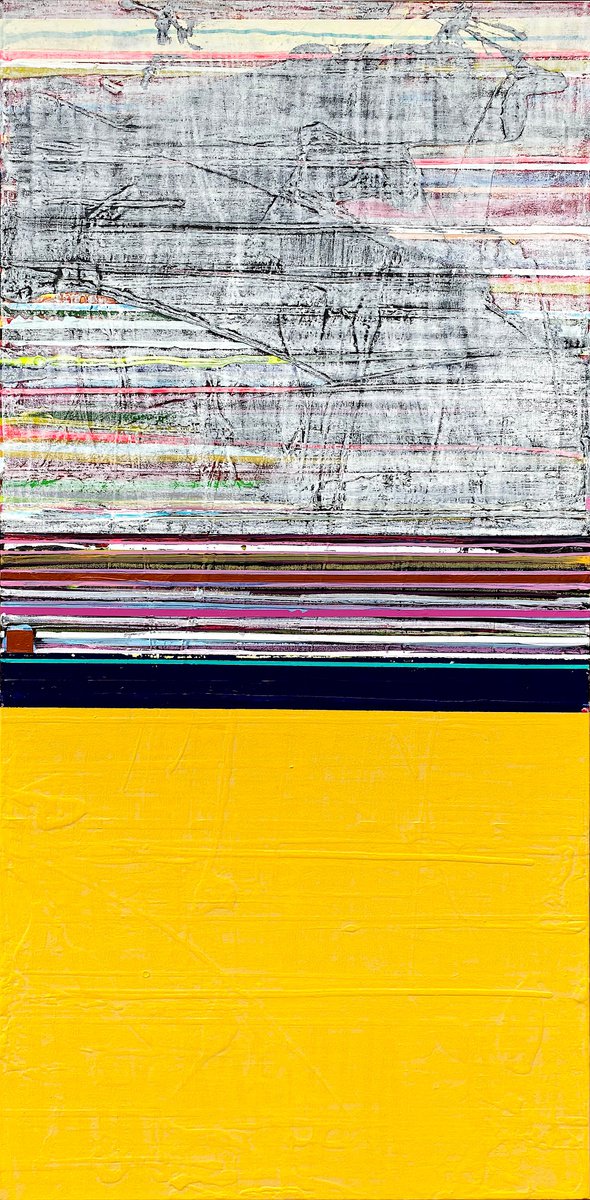 Abstract Painting By Jason Forcier, 24 X 48, Busy Bee, Original Artwork