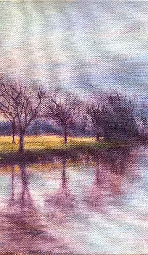 Study of River Cam behind Hauxton Mill by Ashley Baldwin-Smith