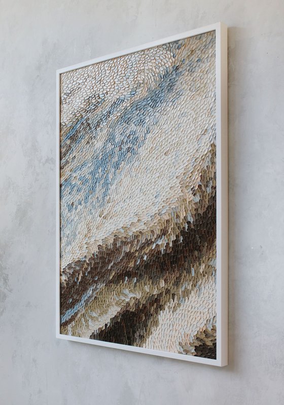"Fluency" Blue brown abstract oil art