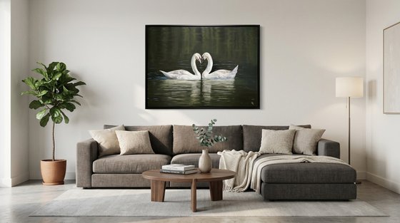 Graceful Swans in love