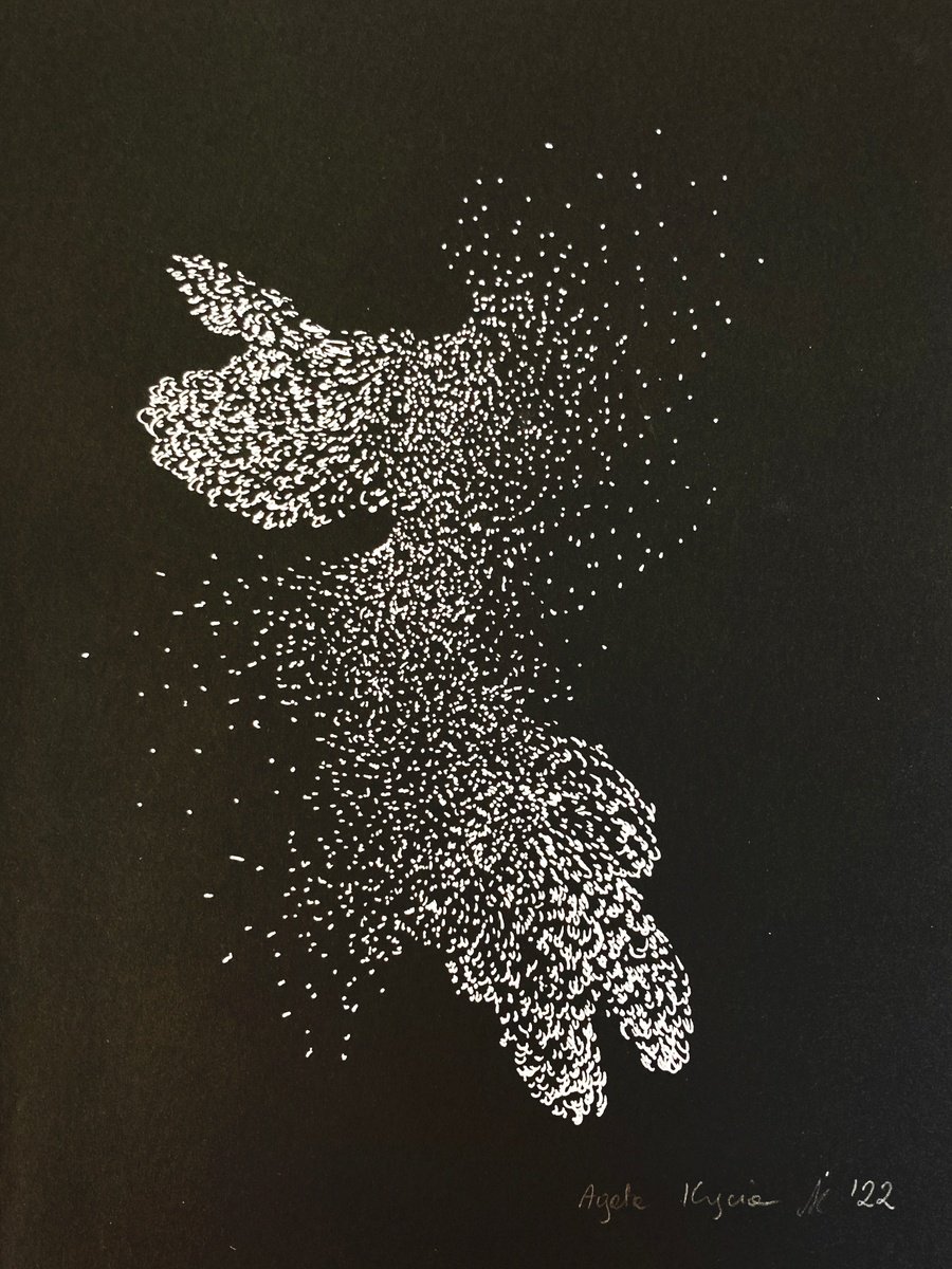 Geometric Abstract Ink Drawing By Agata Kycia, 16 X 20, Taking Shape, Original Artwork