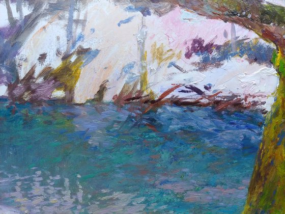 Deep water of the Carpathian rivers.