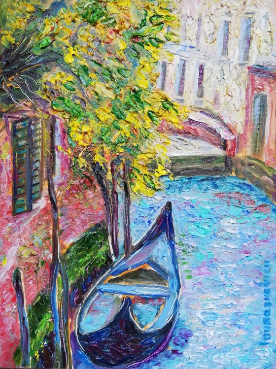 "Spring in Venice" Original Oil Artwork 7 by 10" (18x24cm)