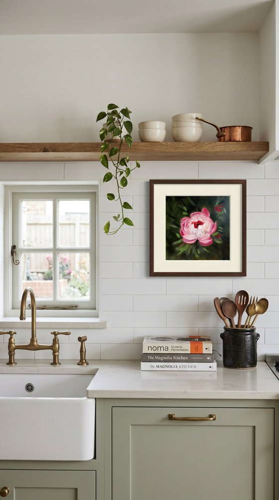 Pink Peony - Hyperrealist Floral Oil Painting