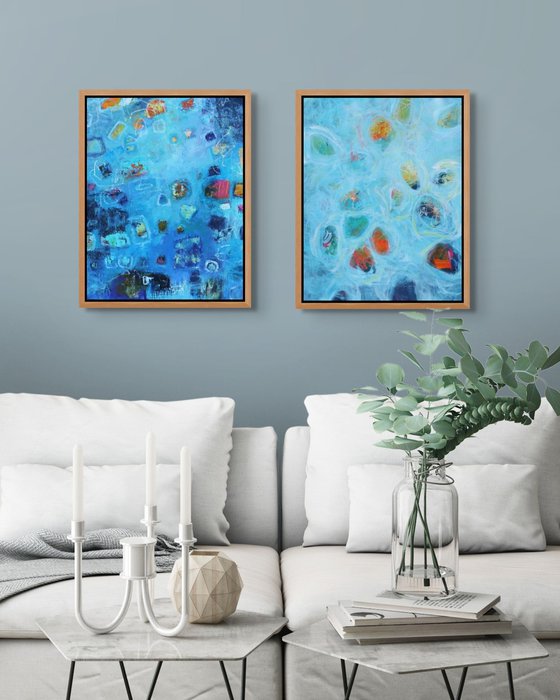 Abstract Works on Paper, Set of Two