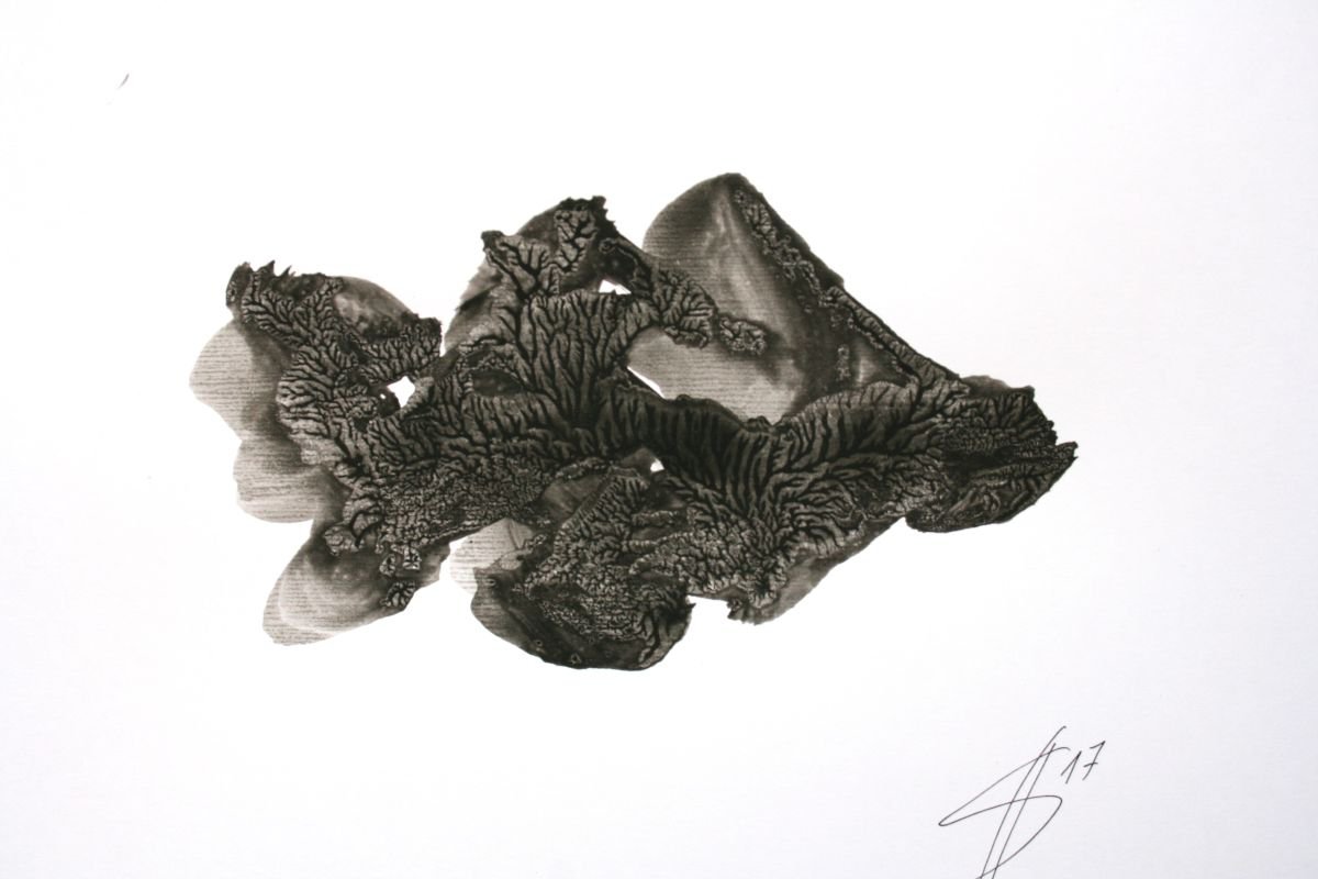 Abstract Landscape Drawing By Salana Art / Svetlana Samovarova, 11 X 8", Landscape, Nature 001, Original Artwork