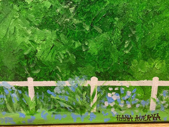BLUE GARDEN (LARGE) 204 - AT THE GARDEN GATE - 80x120cm