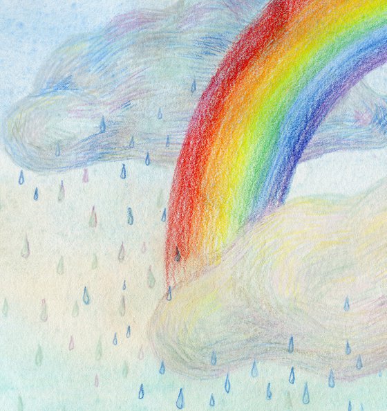 Lovely rainbow children illustration