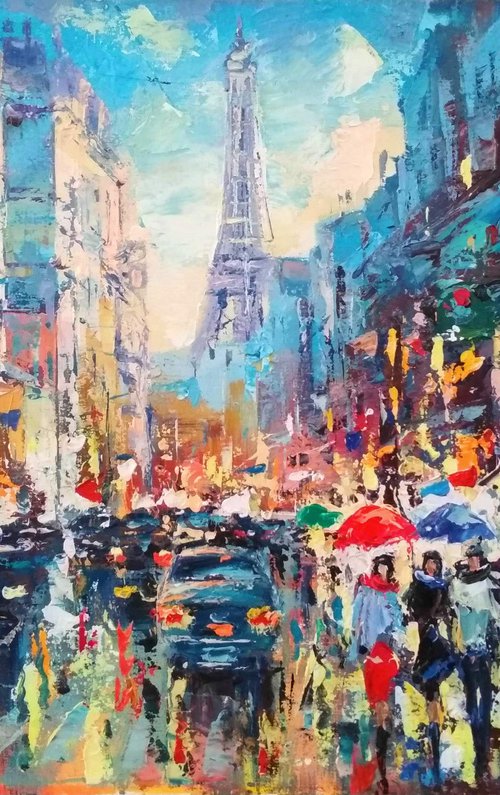 Abstract cityscape (Paris) by Andrej  Ostapchuk