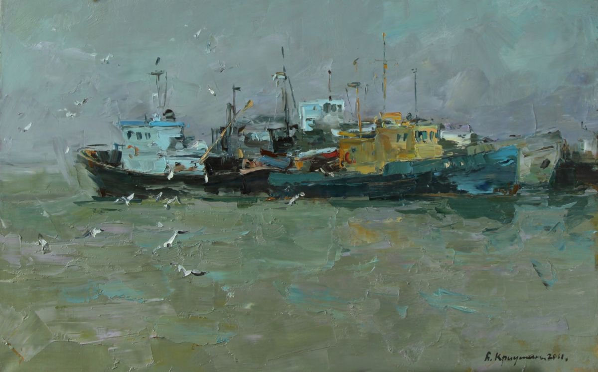 Fishing ships by Aleksandr Kryushyn