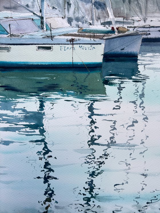Yachts at anchor  #14