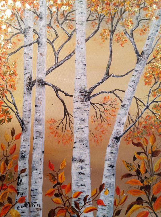 Silver Tree's with Golden Leaves
