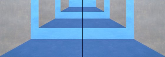 Abstraction #05. Diptych. Size: 70x200 cm (70x100 cm x 2 parts)