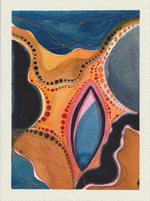 The Carnival Collection - 'Routes' Original Abstract Watercolour Painting 6" x 8" by Black Artist Stacey-Ann Cole by Stacey-Ann Cole
