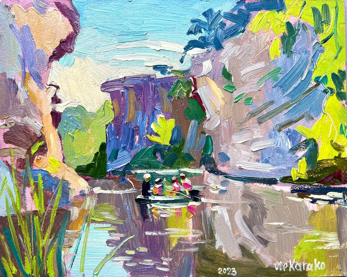 Impressionistic Landscape Oil Painting By Ole Karako, 12 X 9", Buky Canyon 6, Original Artwork