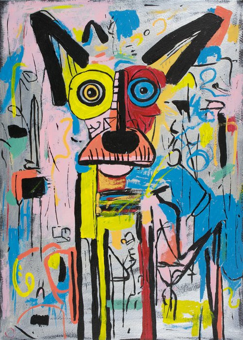 Self-Portrait of Basquiat's Dog III by Kosta Morr