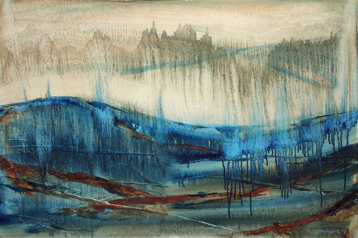 Abstract Oil Painting By Richard Manning, 36 X 24", Abstract-39, Original Artwork