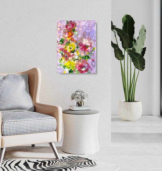 Flower Candy 1 - Floral Painting by Kathy Morton Stanion