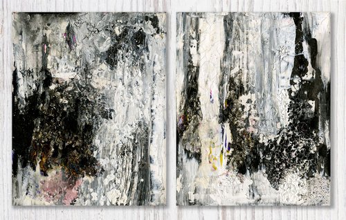 Encounters - Set of 2 - Textured Abstract art by Kathy Morton Stanion by Kathy Morton Stanion