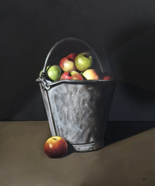 Apples and bucket by Mike Skidmore