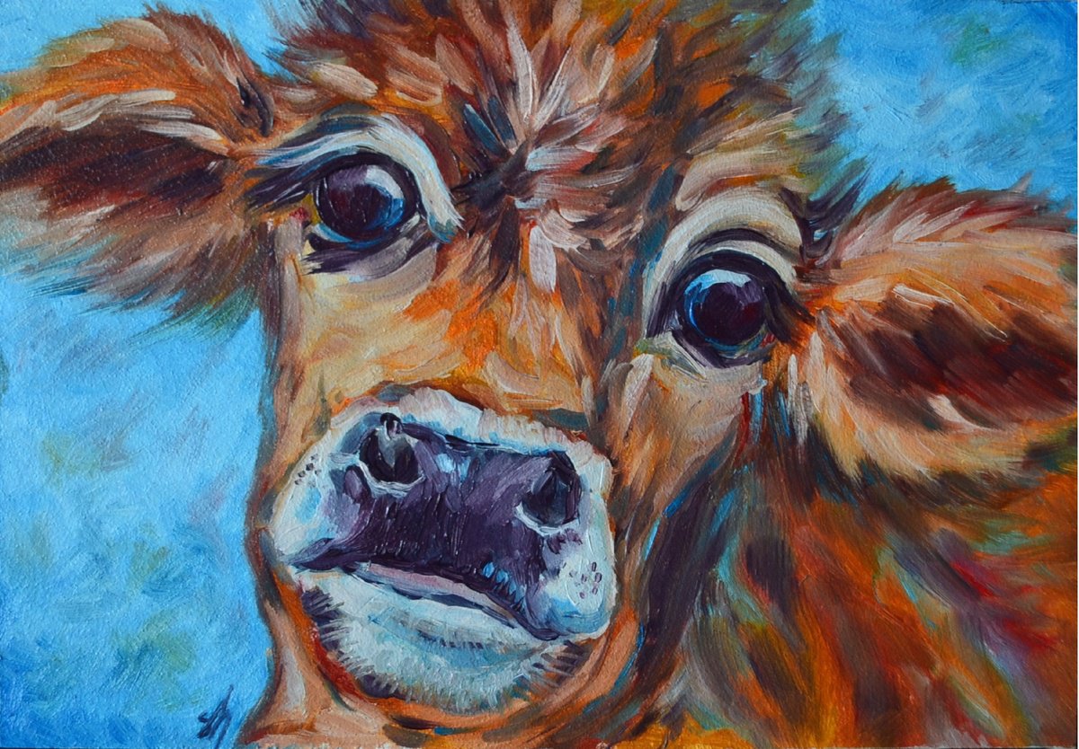 funny calf by Nataliia Shevchenko