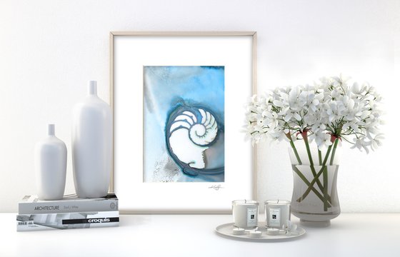 Secrets From The Deep 6 -  Mixed Media Nautilus Shell Painting by Kathy Morton Stanion