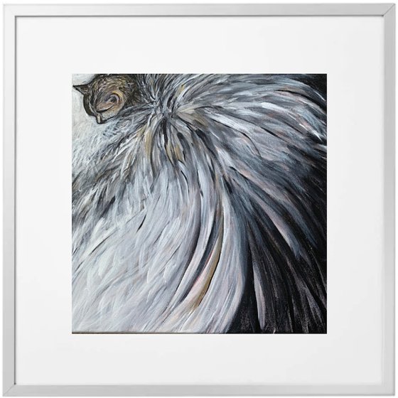 Abstract Animal Portrait of Cat Realistic Animal Face Home Decor Wall Art Cat Lovers Christmas Gift