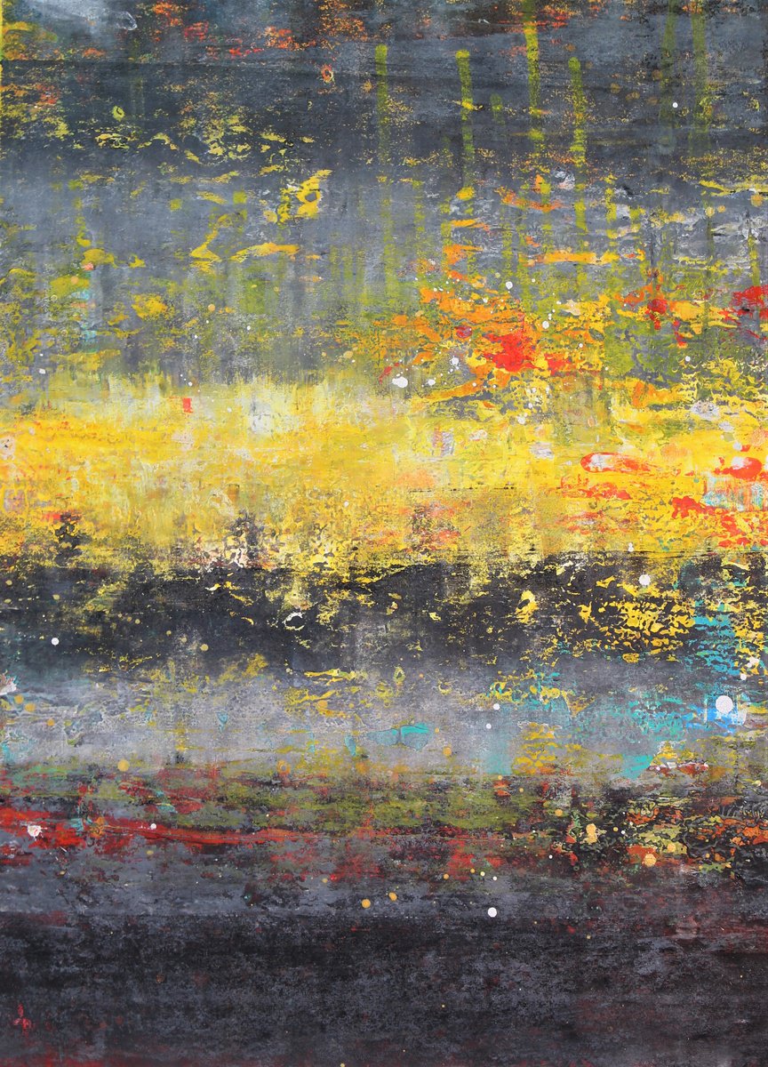 Abstract Acrylic Painting By Laura Spring, 16 X 22", On The Surface 1, Original Artwork