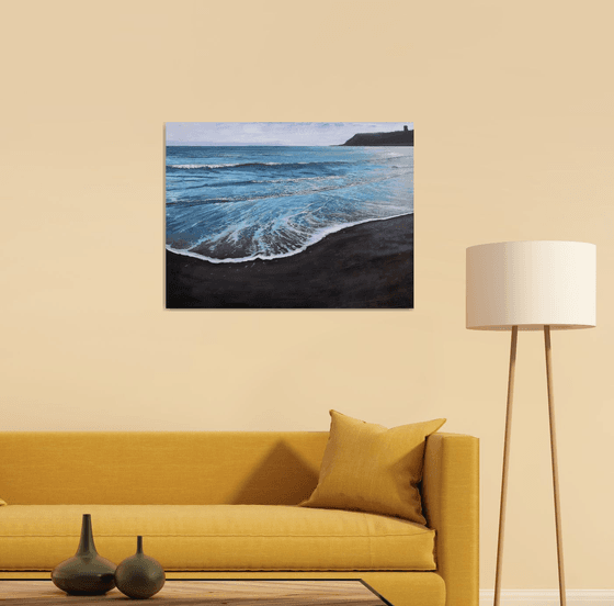 'Edge of the Surf Zone' Beach, Ocean, Seascape, Oil Painting.