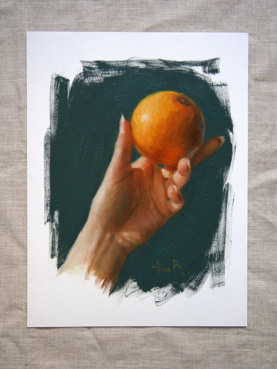 Photorealistic Portrait Oil Painting By Anna Bernadskaya, 9 X 13, Summer Hues, Original Artwork