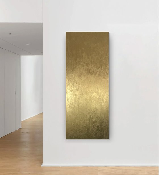 Eternal Wisdom Two - 61 x 152 cm - metallic gold paint on canvas