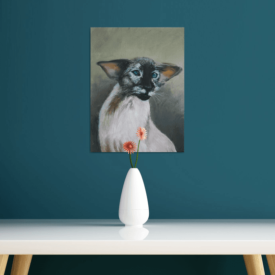 Oriental cat I - Pet portrait /  ORIGINAL PAINTING