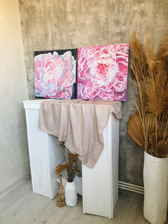 Diptych Peonies