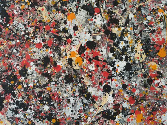 Modern J. Pollock style acrylic by M.Y.