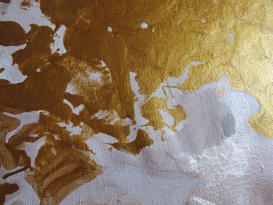 Large  acrylic, pearl and gold painting 160x100 cm unstretched canvas "Autumn gold" i032 original artwork by artist Airinlea