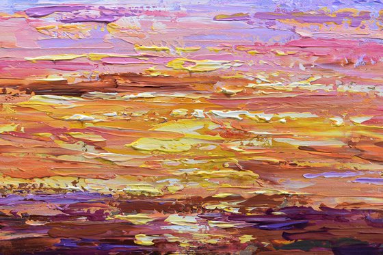 Sunset - Impasto Abstract Seascape Painting