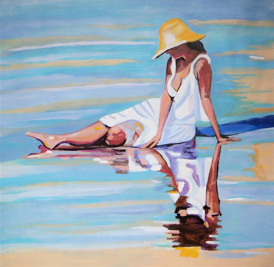 At the beach / 71 x 69 cm