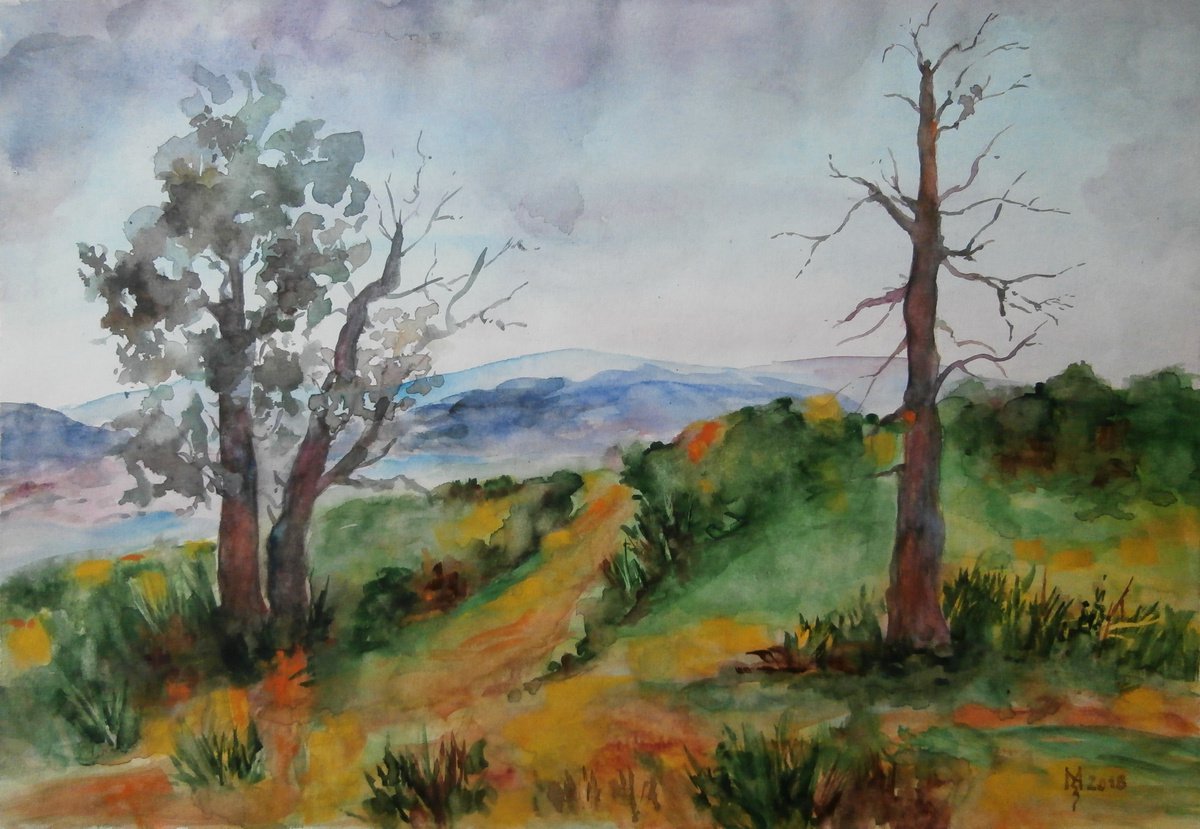 Impressionistic Watercolour , Mountain Landscape By Zoran Mihajlovic Muza, 17 X 12, Artwork For Sale On Artfinder
