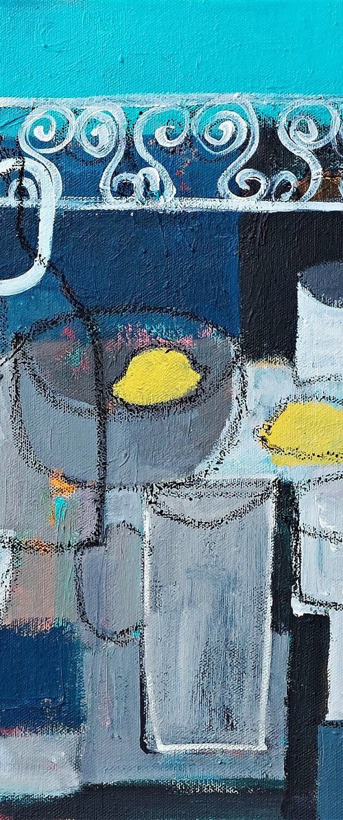 Still Life & 3 Lemons by Jan Rippingham