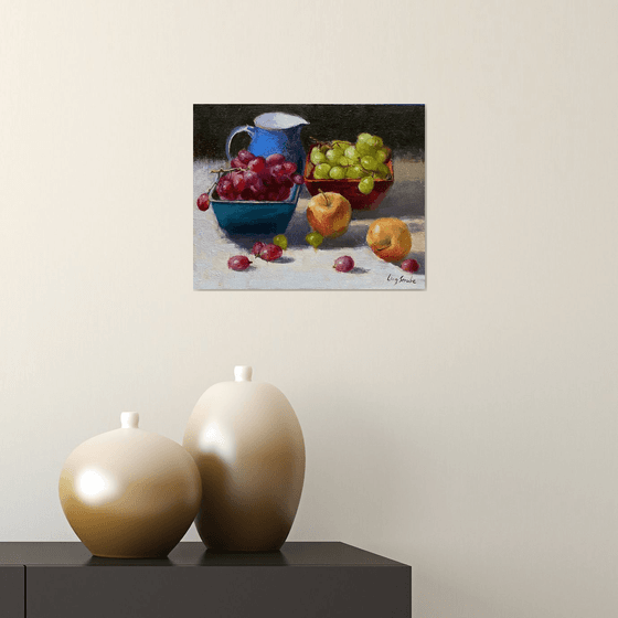 Still Life with Apples and Grapes